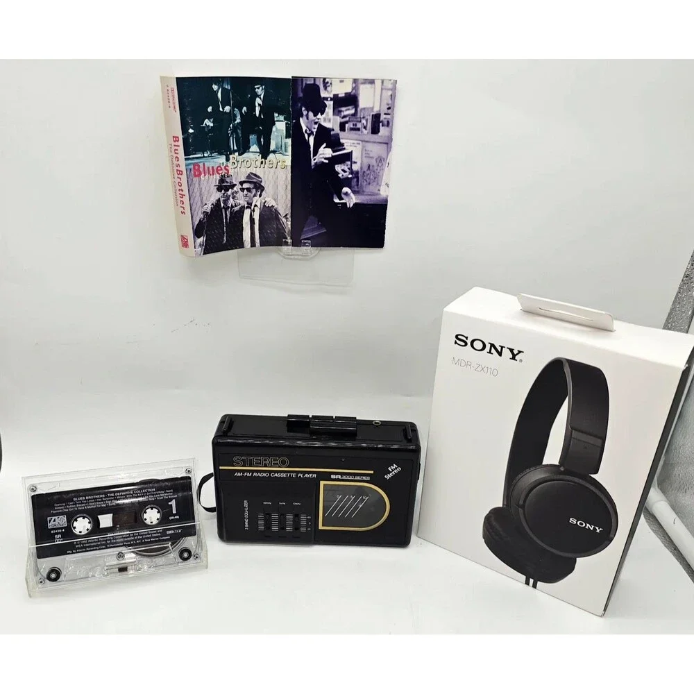 Sears Vintage Radio Cassette Player Bundle - Blues Brothers & NEW Sony...